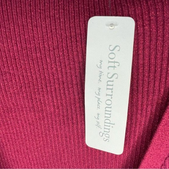 Soft Surroundings Clare Wrap Sweater Dark Fuchsia Women’s Size 3X Preppy Cozy - Picture 4 of 9